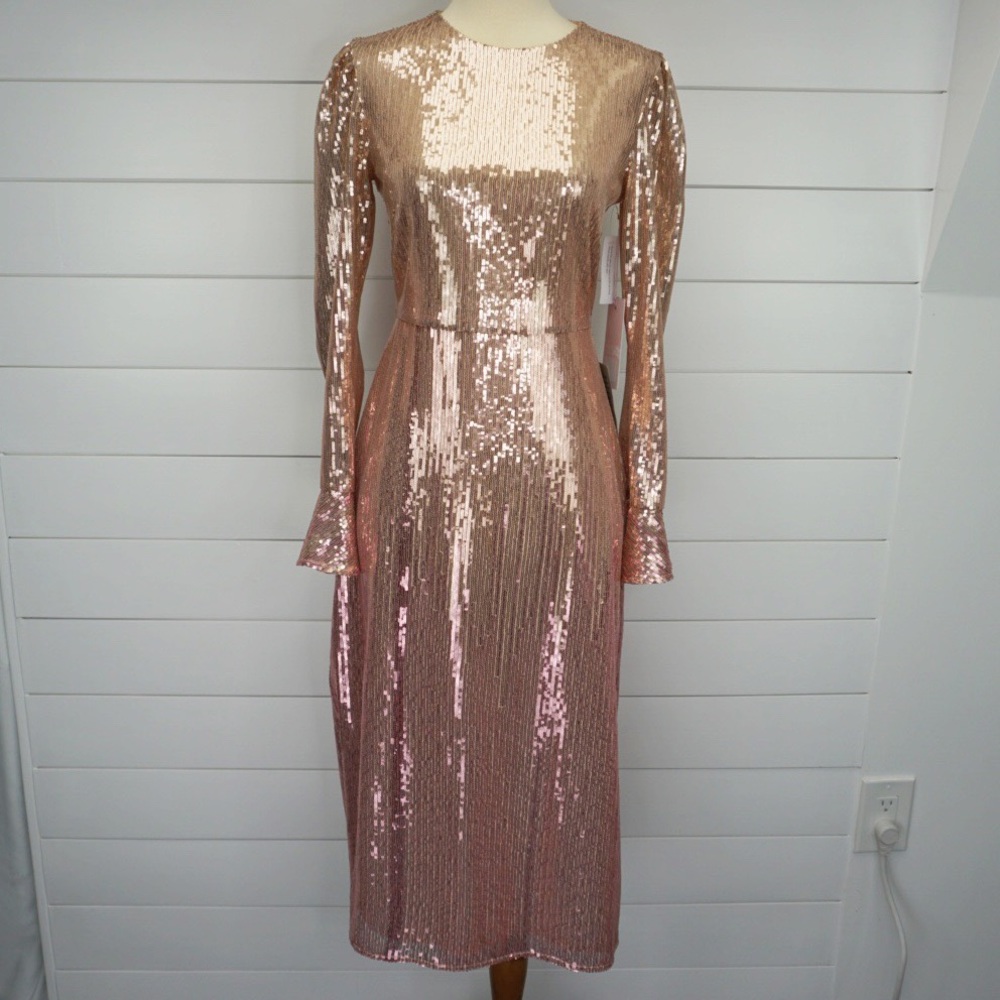 RACHELL PARCELL Pink Bride Ombré Sequin Dress NWT - Picture 2 of 12
